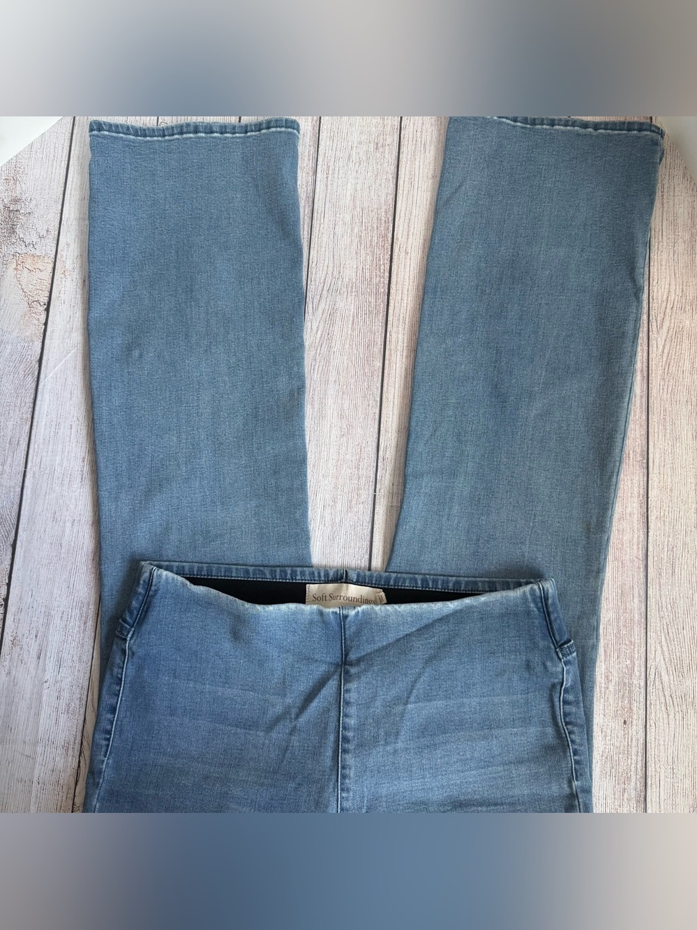 Soft Surroundings Blue Bootcut Stretch Waist Jeans Medium